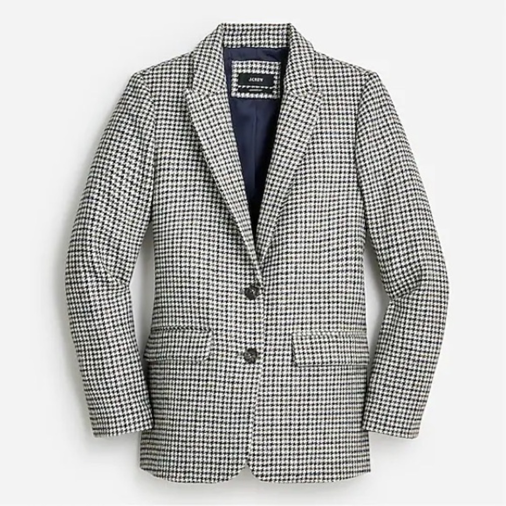 JCrew - Navy Houndstooth Blazer - Size 2